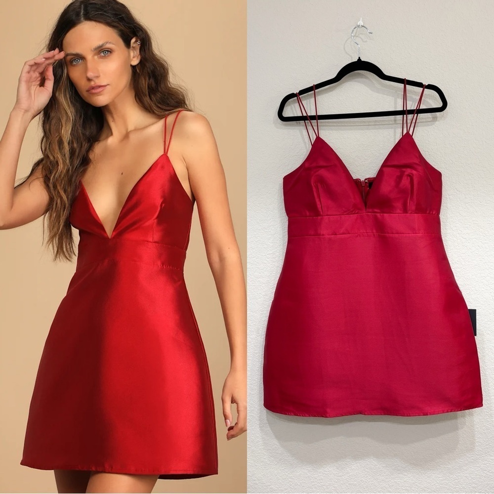 NWT Lulus Glamourous Life Wine Red‎ Sleeveless Mini Dress